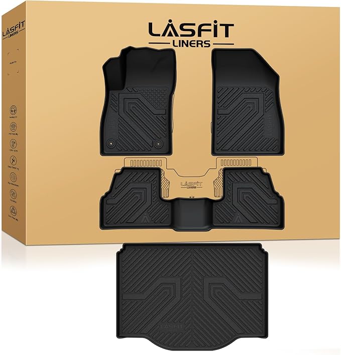 Floor Mats & Cargo Liner for Chevrolet Chevy Trax 2014-2022 & Buick Encore 2013-2022, All Weather TPE Custom Fit Floor Mats for Cars, Car Mats Full Set for Chevy Trax Accessories, Black (4PCS)