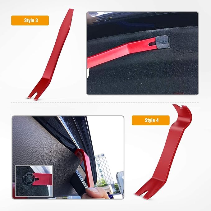 5 PCS Nylon Auto Trim Removal Tool Kit No-Scratch Removal Tool Kit for Car Panel & Audio Dashboard Dismantle Red