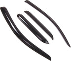 WD2-621B Dark Smoke 4 Pcs Set Window Visor (Outside Mount) Deflector Rain Guard Compatible with 2017-2018 Chevrolet Silverado Extended Cab
