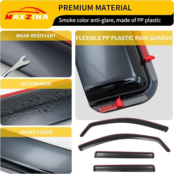 Visor Rain Guards Compatible with 2026 2027 Honda Passport (Not for 2025) Front & Rear in-Channel Window Visors Wind Deflectors Weather Shield for 2026 Passport 4PCS Accessories