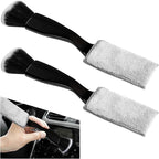 2 PCS Double Head Brush for Car Cleaning, 2 in 1 Soft Bristles Auto Interior Dust Cleaner Air Vent Detailing Brush, Portable Double-Ended Dashboard Cleaning Tool for Most Vehicles