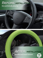 Car Steering Wheel Cover, Non-Slip Silicone Material, Multiple Color Choices, Universal Auto Parts Steering Wheel Cover, Suitable for Most Cars (Green)