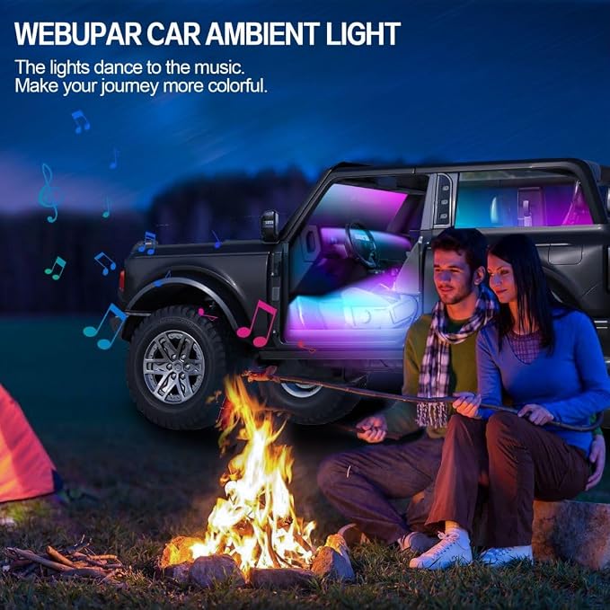 Dreamcolor Acrylic Interior Car Lights, Car Accessories 6 in 1 Car LED Strip Lights with APP Control and 213 Modes, 175 inches 593 LEDs Fiber Optic Lights, RGB Neon Light Kits