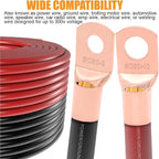 AWG 1/0 Battery Cable,0 Gauge Wire (20 Feet Black+20 Feet Red) Copper Clad Aluminum CCA Primary Automotive Power Ground Wire,Lugs Terminal Connectors,Heat Shrink Tubing for Car Audio Golf Cart