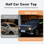 Half Car Cover Waterproof All Weather, Sunproof Windshield Cover for Ice and Snow Top with Reflective Straps, Front Rear Window Hail Protector for SUV (YL)