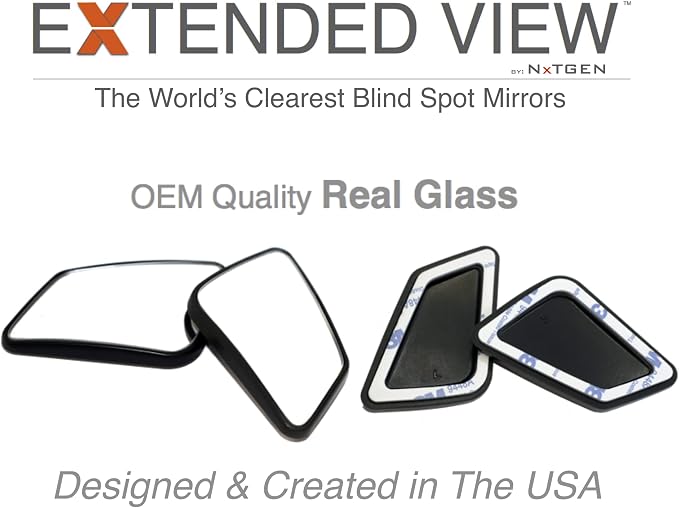 Blind Spot Mirrors- Compatible with Tesla Model S Extended View - 2 Piece Set (Left & Right)