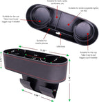 Car Seat Organizer Cup Drink Holders,Multifunctional Gap Filler Storage Box,Insert Organization Helps Reduce Distracted Driving&Holds Phone Mount Mug Bottle Cellphones Coasters Wallet Cards (Black)