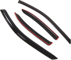 WD2-321 Dark Smoke 4 Pcs Set Window Visor (Outside Mount) Deflector Rain Guard Compatible with 1999-2003 Mitsubishi Galant Sedan