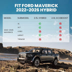 Floor Mats for Ford Maverick 2026 2025 2024 2023 2022 (Hybrid Models Only) All Weather Car Mats TPE Truck Liners Vehicle Accessories for Ford Maverick - 1st & 2nd Row, Black