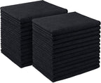 AIDEA Microfiber Cleaning Cloth 24 Pack, Microfiber Towels for Cars, Soft & Absorbent Cleaning Rags, Premium Lint Free Shop Towels for House, Kitchen, Car, 12inx16in, Black