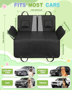 Back Seat Extender for Dogs, Dog Car Seat Cover with Detachable Hard Bottom Holds 440 LB, 600D Heavy Dog Seat Cover with Seatbelt, 100% Waterproof Backseat Extender for Sedan SUV Truck