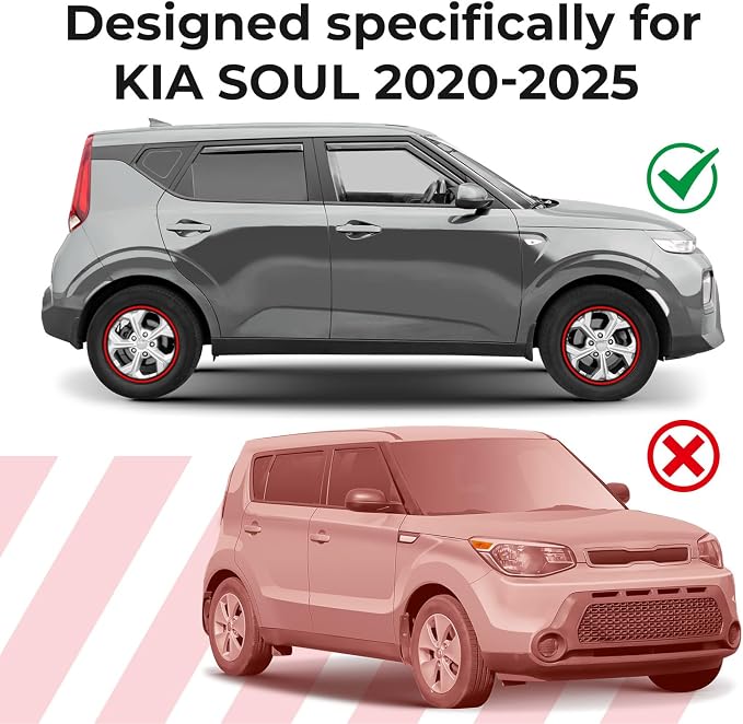 GrandWheel Window Deflectors Smoke Tinted in-Channel Side Window Vent Visor Deflectors Rain Guards Compatible with Kia Soul 2020-2026 - 4pcs. GW0791