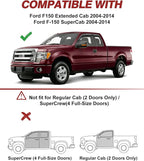 Outside-Mount Window Rain Guards Fit for 2004-2014 Ford F150 Extended Cab & SuperCab, Out-Channel Window Visors Wind Deflector Dark Smoke Vent Shades for 04-14 F-150 Extended Cab