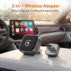 2 in 1 Wireless CarPlay and Android Auto Adapter, Wired to Wireless CarPlay Dongle, Plug and Play Easy Setup, 5GHz WiFi Smooth Connectivity, 2026 Upgraded Wireless Car Adapter for Wired Cars