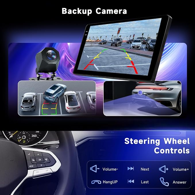 4G+ 128G Car Radio for Toyota Highlander 2000-2007, 9 Inch Double Din Car Stereo with Wireless Carplay and Android Auto Mirror Link, Bluetooth WiFi GPS Navigation SWC Backup Camera EQ FM/RDS