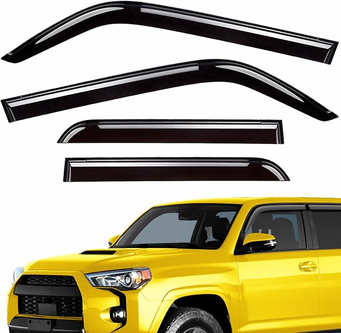 Extra Durable Window Deflectors Tape-On Window Visors Rain Guards Fit for Toyota 4Runner 2010-2024, Sun Visors, Wind Vent for Shades, Exterior Car Accessories - 4pcs. AG0112