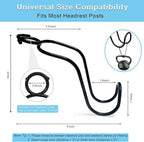 Car Headrest Hooks 4 Pack Universal Purse Holder for SUV Truck Interior Accessories for Women Men Heavy Duty Car Seat Back Storage Organizers Automotive Travel Essentials Auto Stuff (4 * Large Size)