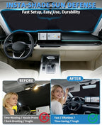 Windshield Sunshade Sun Shade Custom Fit for 2012-2023 2024 2025 Tesla Model S Accessories (Fit Long Range/LR Model) Window Shield Cover for Model S Foldable Sun Visor Blocks UV Rays Car Accessories