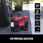 Portable 12V Tire Inflator with Digital Gauge & Auto Shut-Off | 150 PSI Air Compressor with LED Light and 12V DC Car Plug Compact Air Pump for Car Tires, Bikes & Sports Equipment