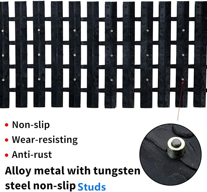 Emergency Devices 2 pcs Tire Traction Mats 39.3" (L) x 10.8" (W), Portable for Snow, Ice, Mud, and Sand Used to Car, Truck, Van or Fleet Vehicle Off Road Winter Accessories (2PCS* 39in)