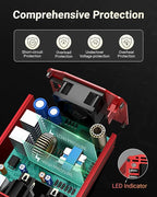 Power Inverter DC 12V to AC 110V - 300W Car Plug Adapter Outlet with 4.8A Dual USB Fast Charging Port - Car Charger Cigarette Lighter Adapter for Phone, Laptop on Road Trip - Aluminum Housing