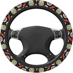 Cool Skull Steering Wheel Cover, Halloween Christmas Steering Wheel Covers, Non-Slip Breathable Neoprene Car Accessories Universal 15 Inch Fit Auto, Suvs, Truck