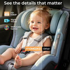 Baby Car Camera with Real-Time Temp Display for Car Seat & Vehicles | Real-Time Cabin Temperature Display