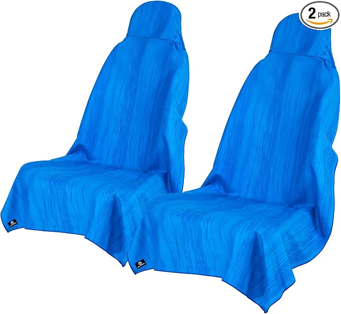 Car Seat Towel Cover - Sweat Absorbing Microfiber Towel for Car Seat After Gym, Workout & Beach - Washable Seat Protector, Universal Fit for Cars, Trucks, SUVs - 2 Pack