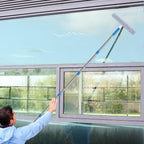 10 Feet Professional Squeegee Window Cleaner Tool with Extension Pole, Car Windshield Cleaning Kit with Long Handle, Window Washing Equipment for Indoor Outdoor Windows & Car Glass
