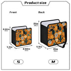 Car Trash Can Organizer Bin with Adjustable Strap for Back Front Seat Console Waterproof Leakproof Collapsible Portable 8.66 Inch Orange Day Of The Dead Skull Cacti