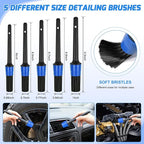 15PCS Car Detailing Kit Auto Cleaning Tools Wash Set with Storage Carry Bag Beginners Easy to Use for Interior Exterior Car Care Clean Windshield Dashboard Seat Air Vents Wheels Tires, Blue