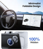 Tesla Phone Mount【Strongest Magnet Power】 Foldable Hidden Tesla Phone Holder Fit for All Phones, Tesla Model 3/Y/Cybertruck Accessories, Tesla Model 3 Model Y for MagSafe Car Mount - Blue
