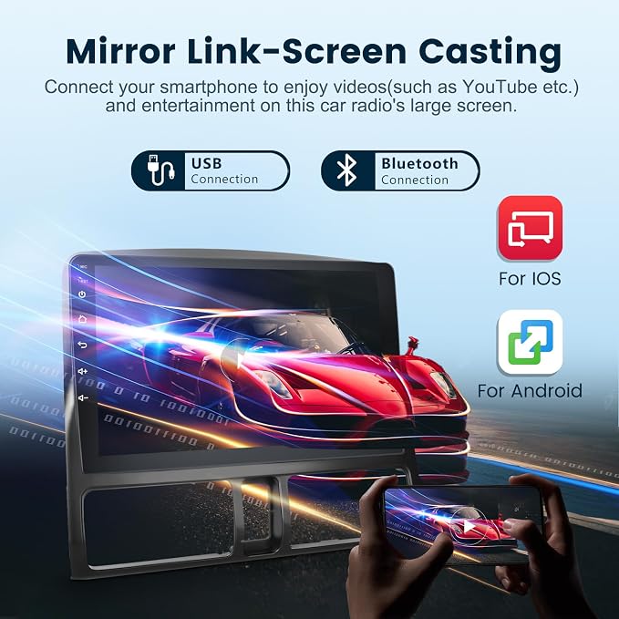 Android 15 Car Stereo for Honda CRV 2002-2006, 9 Inch HD Touchscreen Radio, Wireless CarPlay Android Auto GPS WiFi Bluetooth FM/RDS SWC Dual USB HD Backup Camera 2G+64G