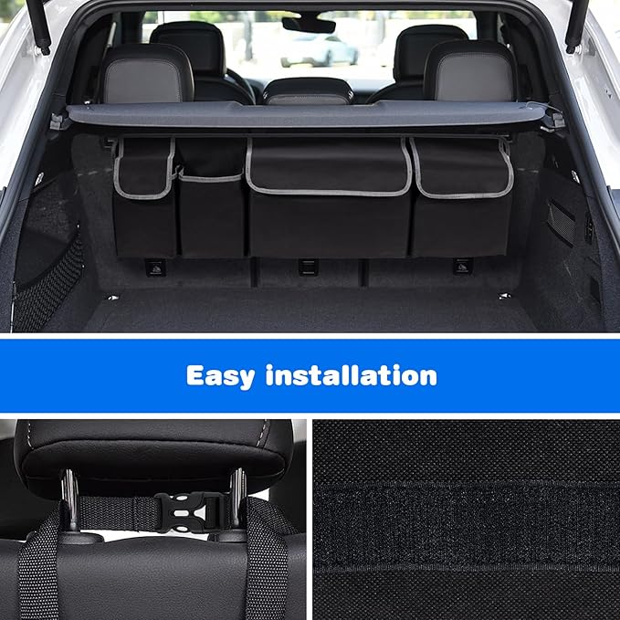 Car Trunk Organizer, Large Capacity Car Storage Bag with 4 Pockets, | Collapsible Backseat Organizer for SUV/MPV/Truck, 40.16" x 11.02"