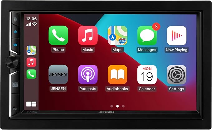 CAR723W 7-inch Certified Apple CarPlay Android Auto Wired or Wireless | Double DIN Touchscreen Car Stereo Radio | Bluetooth | Backup Camera Input | USB Playback & Charge