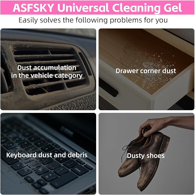 Reusable Car Cleaning Gel with Strong Adhesion - Ideal for Car Interiors (Air Vents, Dashboards, Seat Gaps), Electronics (Keyboards, Laptops, Game Consoles), Home Appliances (3, Rose Red)