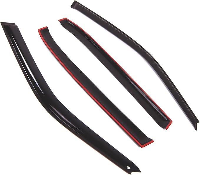 Outside Mount Window Vent Visors Rain Guards Compatible with BMW 740iL 750iL 1995-2001 | Side Window Wind Deflectors Rain Shields | Smoke Tinted, 4 Pcs Set, DGWV-515