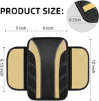 10 Pcs Car Floor Mats Full Set & Sport Leather Steering Wheel Cover 14.5-15 inch, Center Console Cover, Seat Belt Cushion, Cup Holder Coaster, Universal Automobile Interior Sets (Beige)