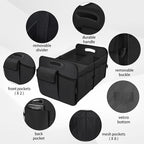 Trunk Organizer, Collapsible Waterproof Multi-Functional car Trunk Grocery Organizer Storage for SUVs & Sedans, Car Accessories for Women/Men, 3 Compartments