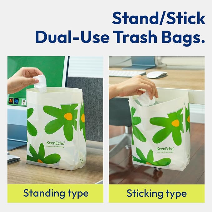 Disposable Car Garbage Bin Bags, Vomit Trash Bags made with Recycled HDPE for Boat, Plane, Travel, Camping, Bedroom, Study Room, Office and Car, 20 pcs