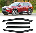 Window Visor for 2021-2026 Nissan Rogue, Out-Channel Rain Guards Shields Vent Deflector Shade Wind Dark Smoke 2022 2023 2024 2025 21 22 23 24 25 26, Tape-On Outside-Mount, 4PCS