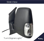 Driver Side Mirror for 2018-2019 Ford Transit 150 250 350 Power Adj Heated Power Folding Turn Signal Light Short Arm Textured Black 8 Pins Left FO1320602