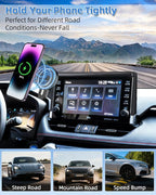 PZK Car Phone Holder for Toyota RAV4 2019-2025 Accessories 7/8-Inch Screen | Hybrid LE/XLE/Premium Magnetic 15W Fast Wireless Charger Car Phone Mount 360° Rotation Not Affect Vent (Not Fit 9/10.5'')
