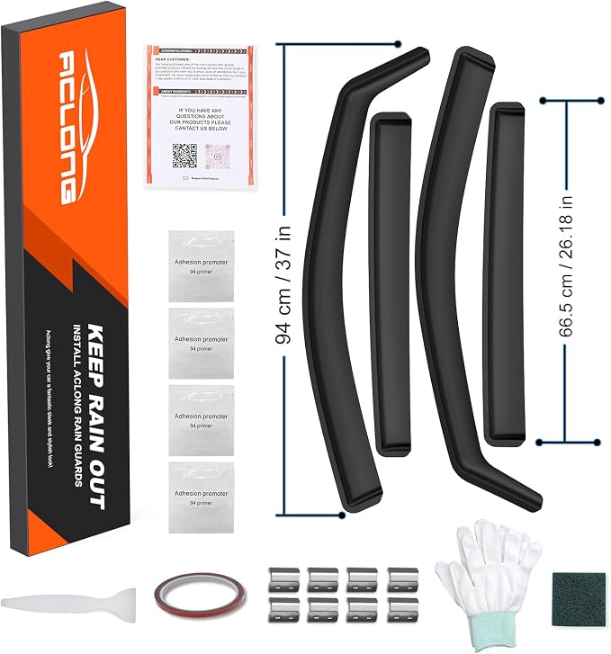 in-Channel Rain Guards Compatible with Ford Ranger SuperCrew 2019 2020 2021 2022 2023, Durable Side Windows Rain Guard, 2019-2023 Ranger Wind Deflectors Black 4Pcs