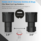 Extra Wide Car Cup Holder Expander - Made for Yeti 14oz & 46oz Rambler, Hydro Flask 24oz Mug, RTIC 36oz Bottles - Adapter Insert Extender Expandable and Adjustable