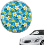 Flower Steering Wheel Sun Shade Cover Protector Car Steering Wheel,Anti-Heat Block Steering Wheel Cover Sun Shade Steering Wheel Sun Heat Shield for Car Truck SUV Van