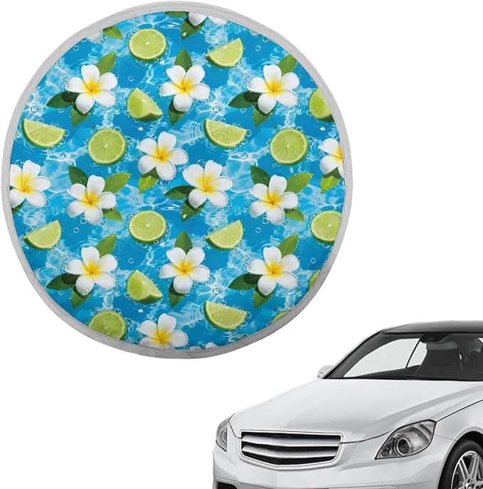 Flower Steering Wheel Sun Shade Cover Protector Car Steering Wheel,Anti-Heat Block Steering Wheel Cover Sun Shade Steering Wheel Sun Heat Shield for Car Truck SUV Van