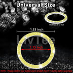2 PCS Crystal Double Rhinestone Car Engine Start Stop Decoration Ring, Bling Car Interior Accessories for Women, Push to Start Button Cover Sticker, Automotive Decals, Lemon Yellow