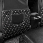 Car Seat Back, PU Leather Rear Seat Protector Kick Mat Cover with a Pocket, Easy to Clean Wear