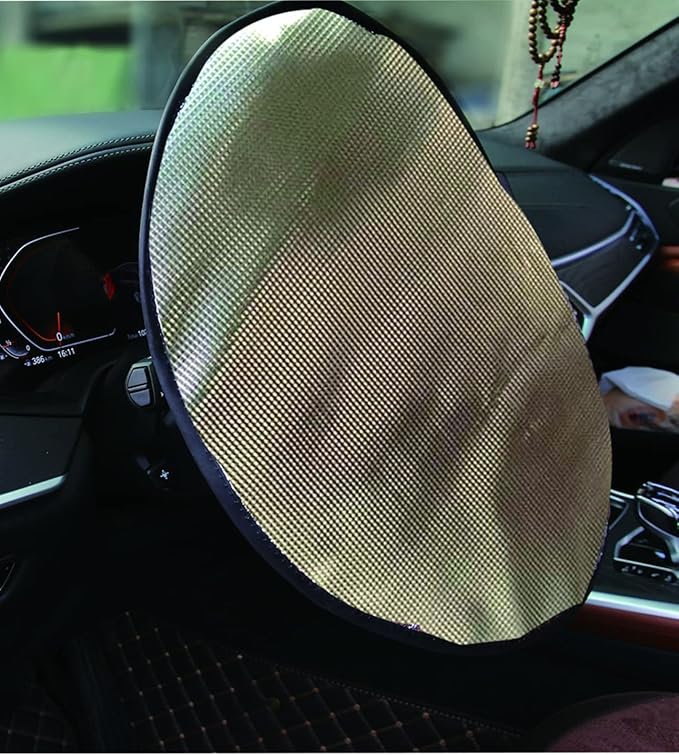 Steering Wheel Cover Sun Shade,Upgraded 3-Layer Foil Cooling Steering Wheel Sun Cover for Heat Protection Fit Most Car SUV Van 17.7" Reflector Protector